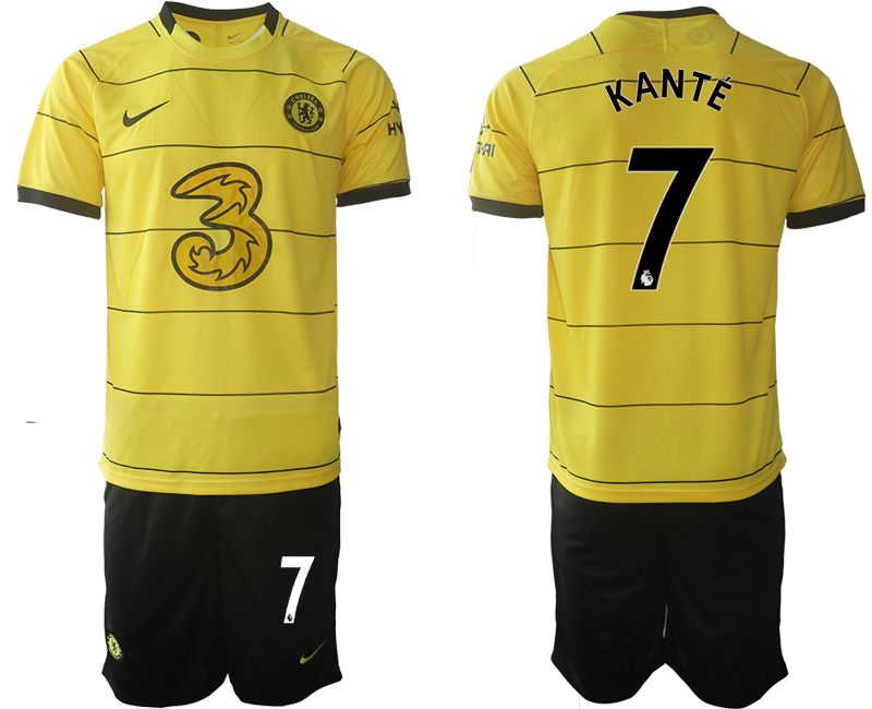 Men 2021-2022 Club Chelsea away yellow #7 Soccer Jersey